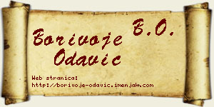 Borivoje Odavić vizit kartica
